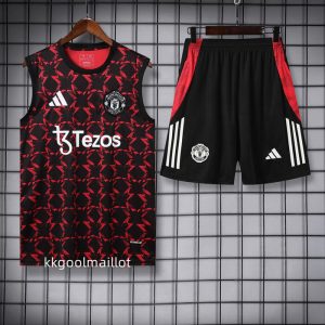Ensemble Maillot Manchester United 2025 2026 Rouge et noir sans manches