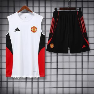 Ensemble Manchester United 2025 2026 blanc rouge sans manches
