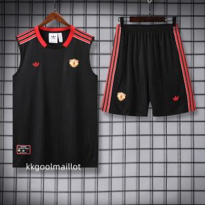 Ensemble Manchester United 2025 2026 noir rouge sans manches
