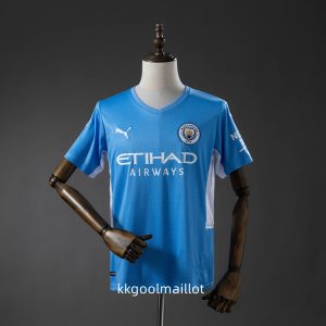 Maillot Manchester City Vintage 2021 2022 domicile Bleu